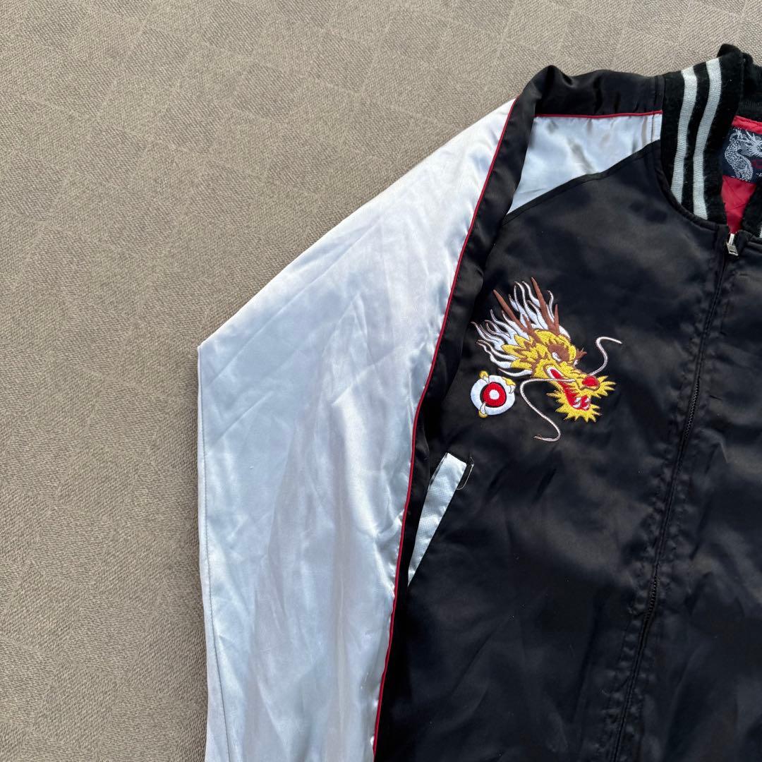 y2k 90s vintage スカジャン ブラック アメカジ 龍刺繍 短丈 M - メルカリ