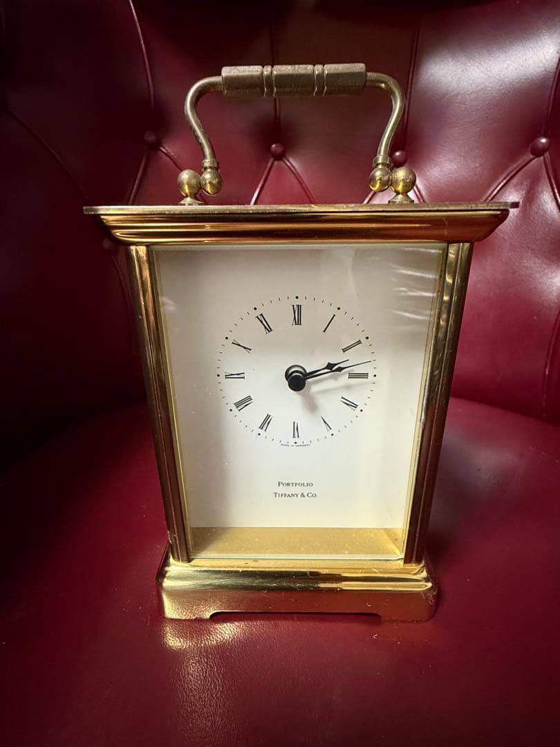 Tiffany & Co. Portfolio真鍮置き時計ドイツ製高12cm動作 稼動】ティファニー 置き時計 目覚まし時計 テーブルクロック - メルカリ