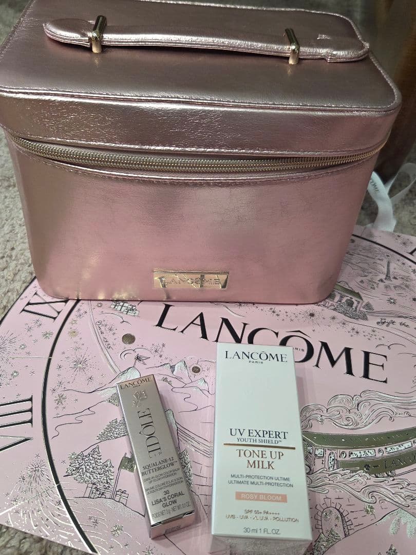 新品未開封◎ランコム UV エクスペール トーン アップ ローズ 、口紅、ポーチ