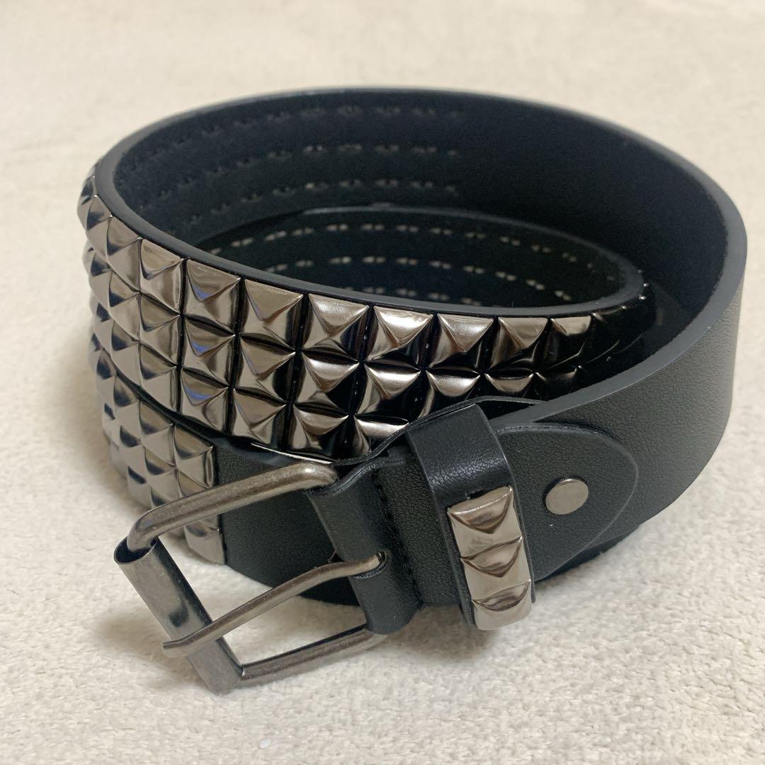 厚鋲スタッズベルト 黒 パンク ロック グランジ Y2K ブリンブリン