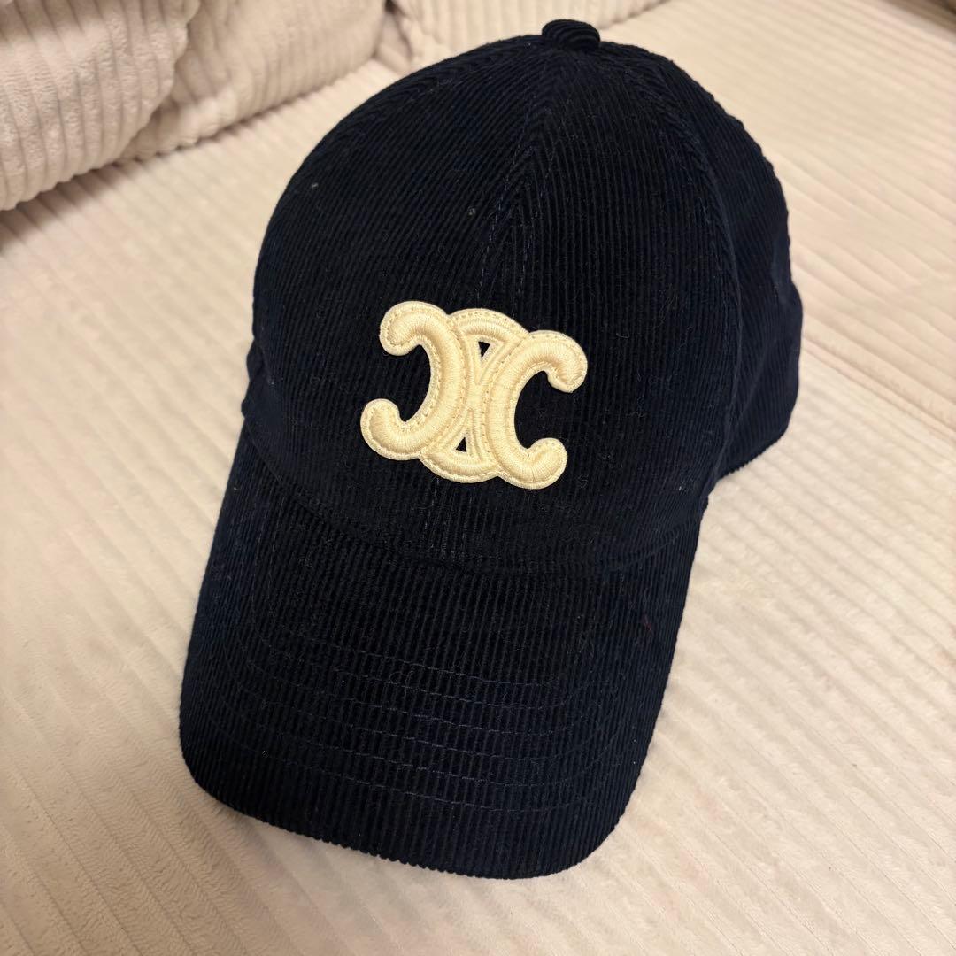 よ*ば様 CELINE セリーヌ　トリオンフベースボールキャップコーデュロイ　M