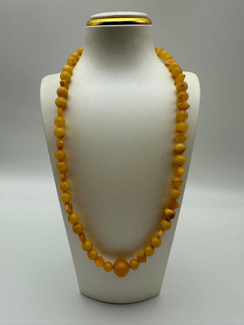 ☆天然☆ バルト海産 天然アンバー 琥珀 蜜蝋 ネックレス 本物保証 稀少品