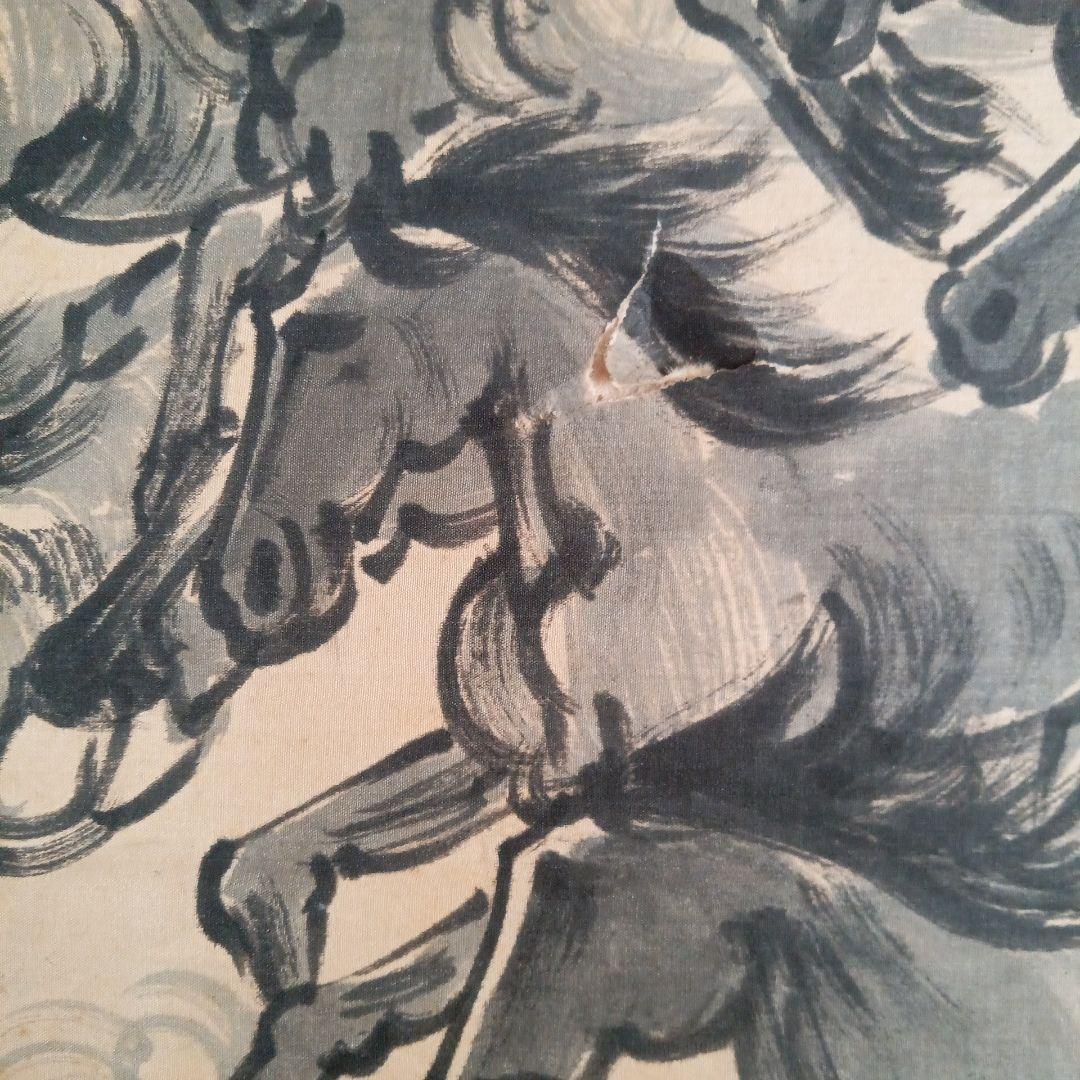 萬馬奔騰 　絹本水墨画　民国　韓宗湘