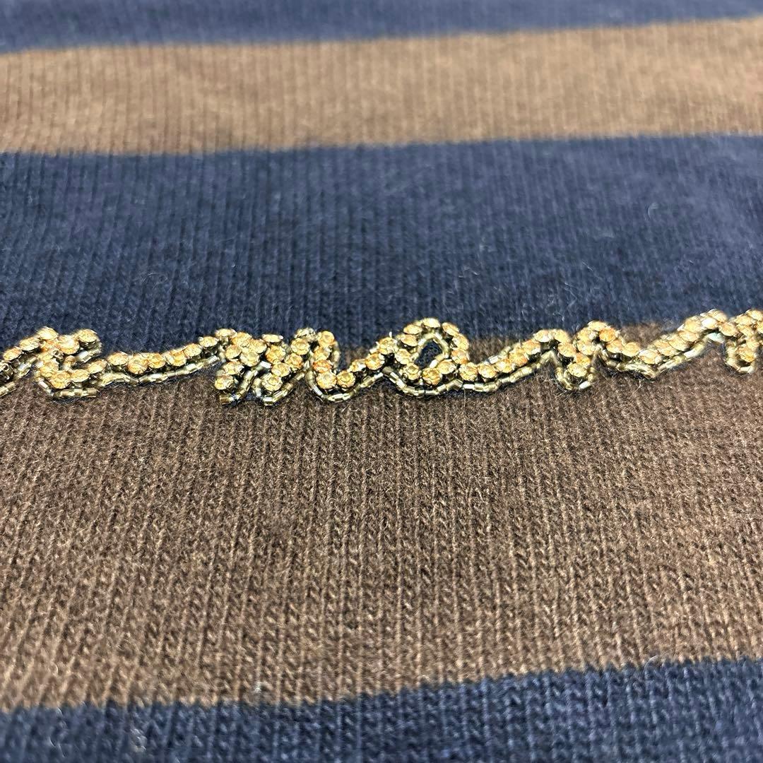 ERMANNO SCERVINO 紺×茶色 長袖ニットカシミア混 手洗い可 M - メルカリ