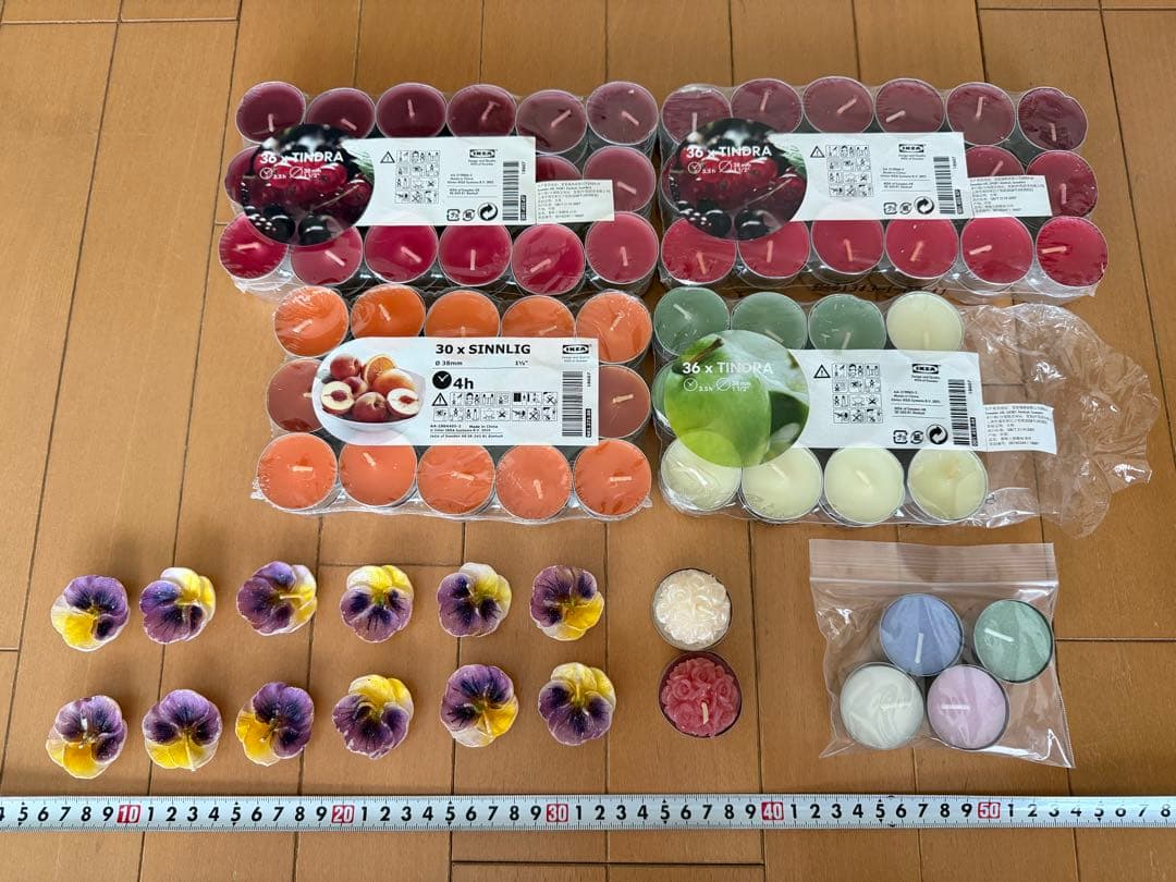 キャンドル　セット　まとめ売り　IKEA バラ　バス　ろうそく