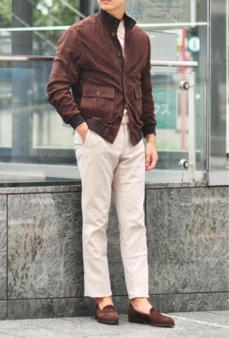 n*s様 20万 秋冬 アルテア スエード レザー ジャケット ブラウン 茶 最 サンローランパリ 20年 スエード レザージャケット 48 メンズ ブラウン