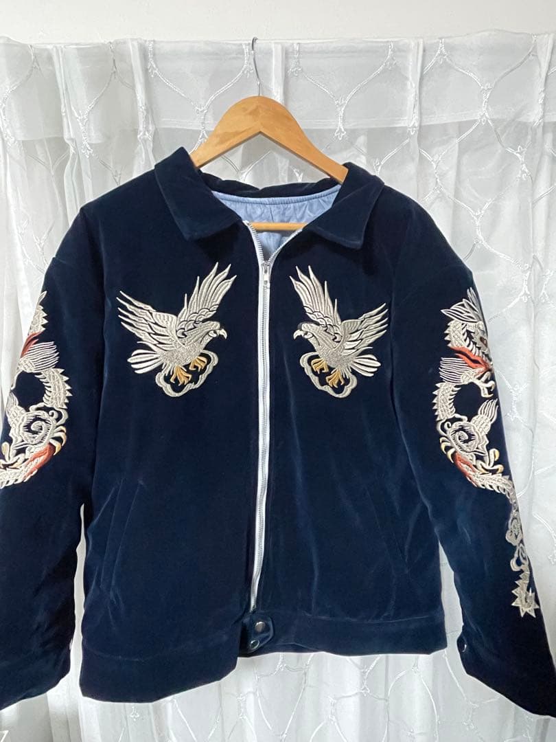 未使用近 別珍 vintage handmade 龍鷲 日本限定スカジャン 美品