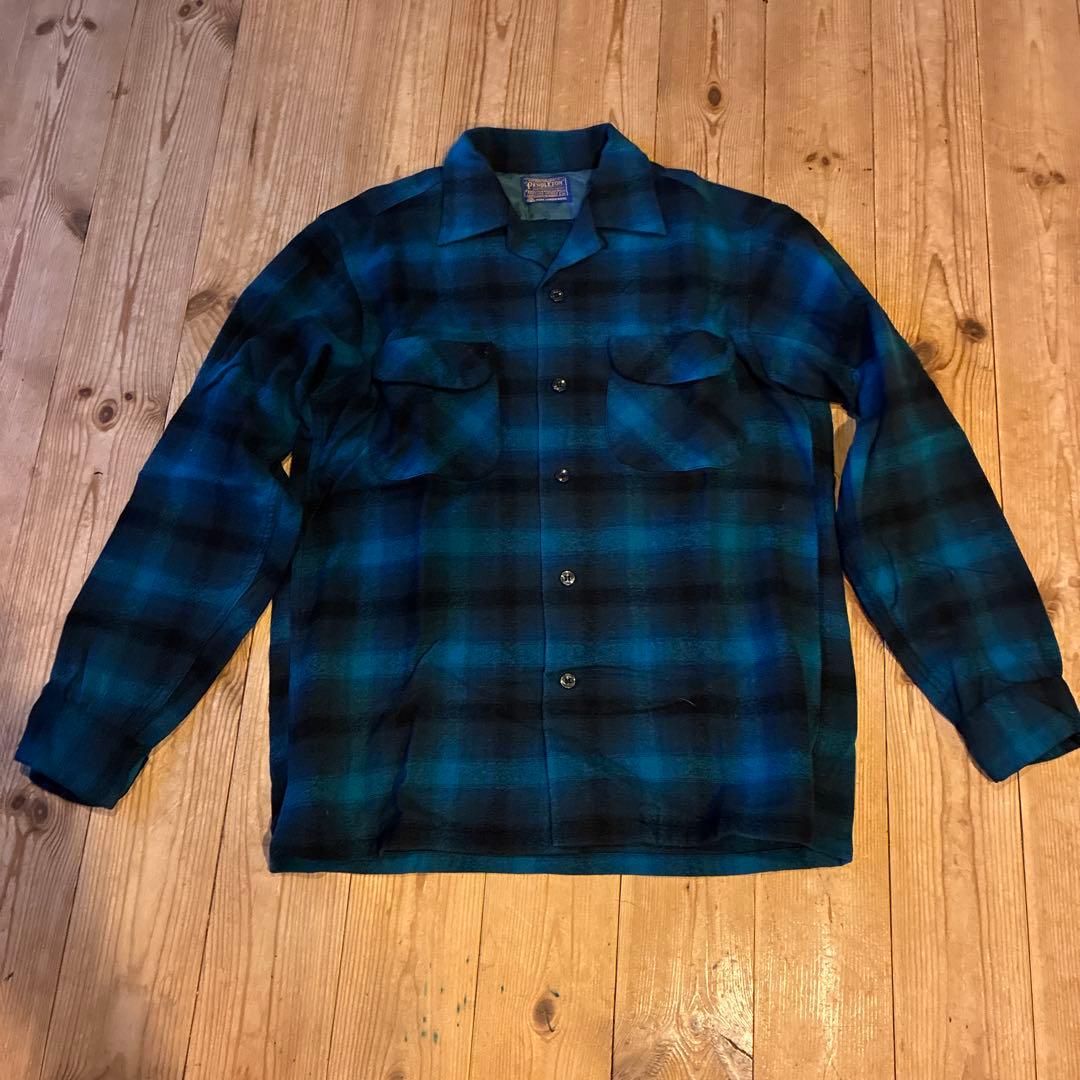 混*淵様 ペンドルトン ボードシャツ オンブレ 実寸L 表記M ヴィンテージブル