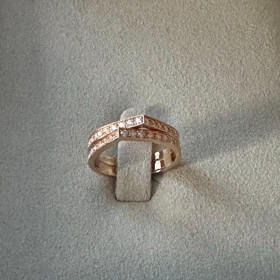 新品未使用】REPOSSI アンティフェール 2連リング パヴェダイヤモンド