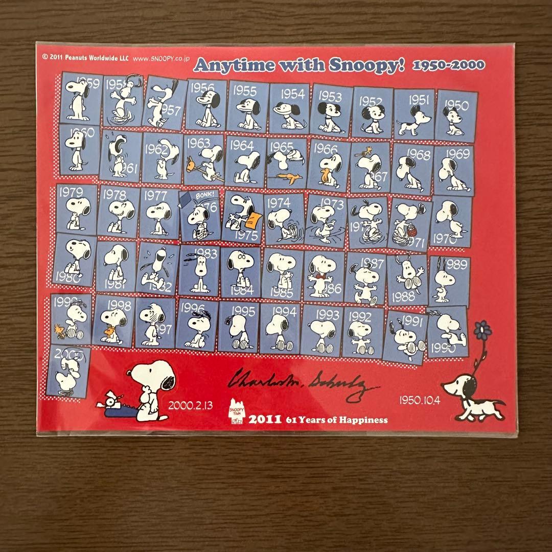 美品　未開封　スヌーピー　61周年記念　シール SNOOPY（スヌーピー） PEANUTS 75周年 ステッカー ピラミッド柄