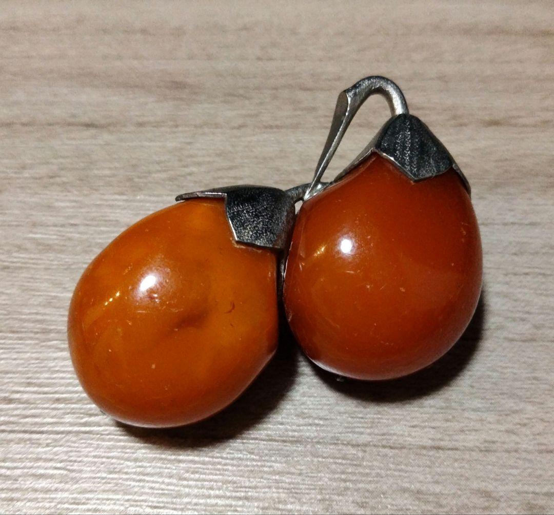 デザイン 琥珀 ブローチ アンティーク