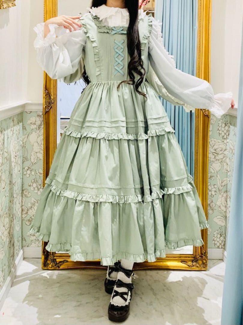 axes femme Chalmiereフリルロングジャンスカ - メルカリ