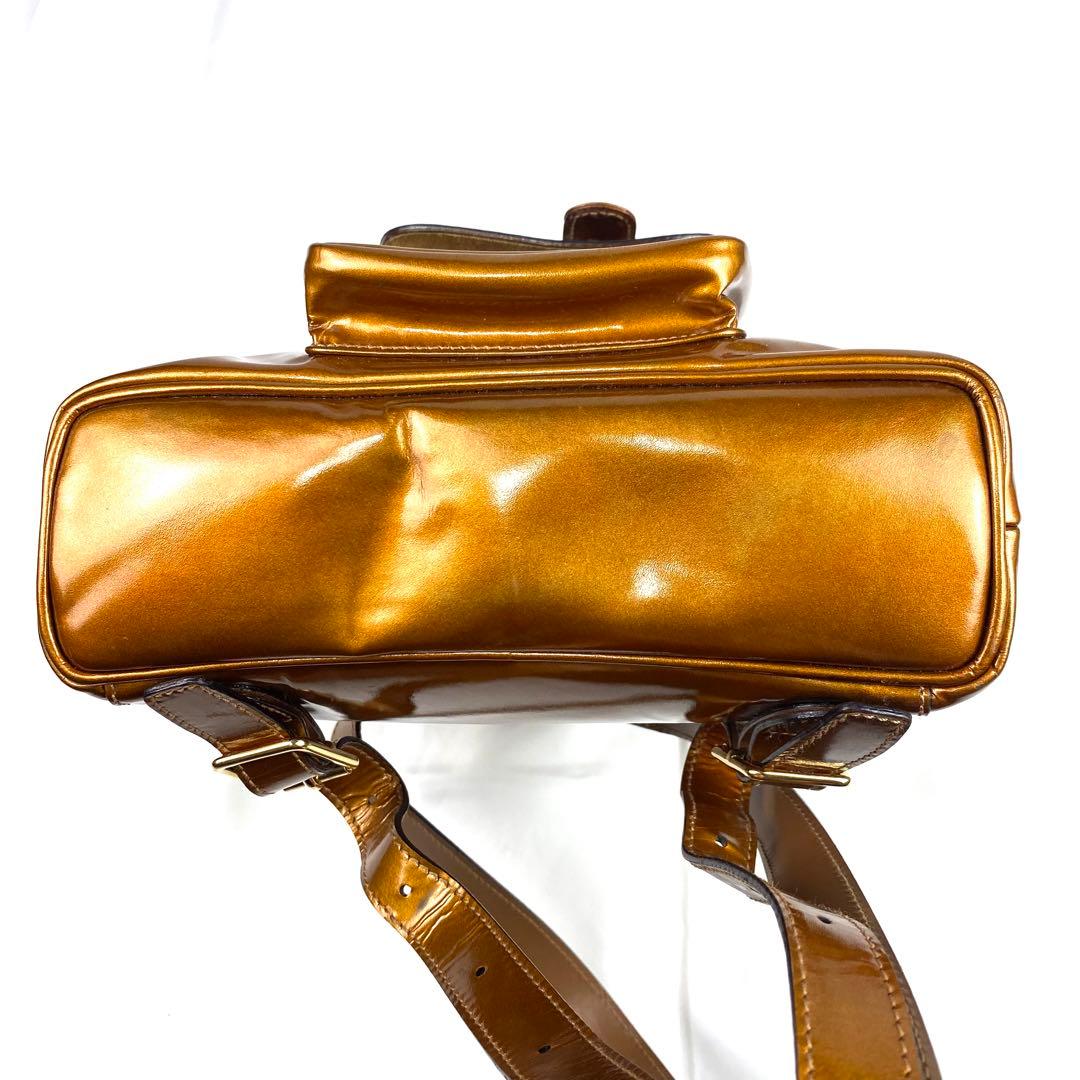 希少✨GUCCI リュック バックパック バンブー レザー×エナメル