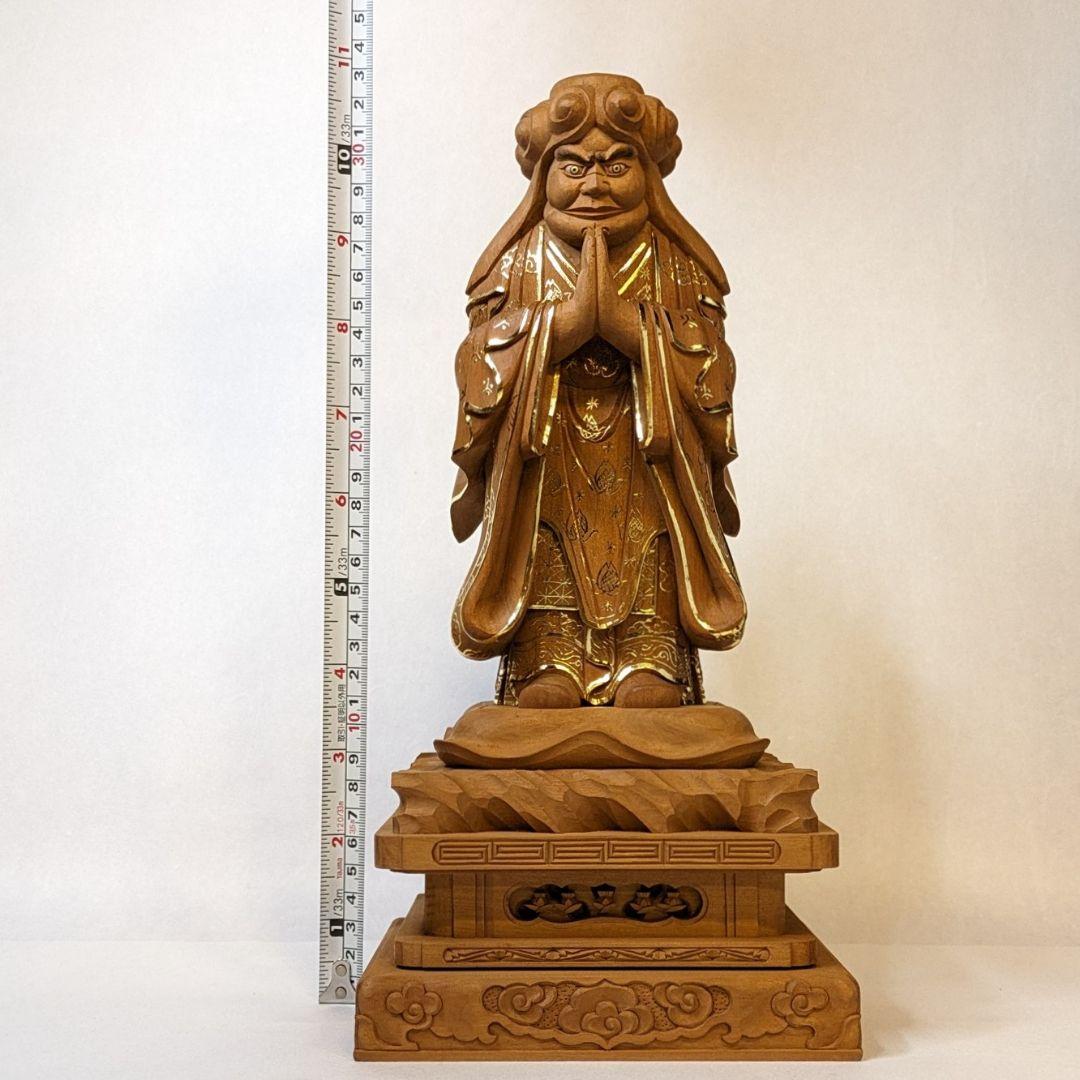 セール・新品】 中山鬼子母神 金泥 紅檀 総高さ約32.5㎝ 鬼子母神