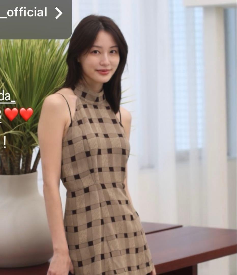新品未使用】TODAYFUL/ホルターネックチェックジャガード/チョコ