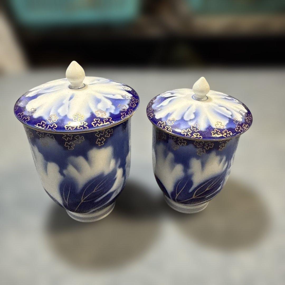 深川製磁 宮内庁御用達 牡丹 金 ミル 組湯呑 2客 - メルカリ