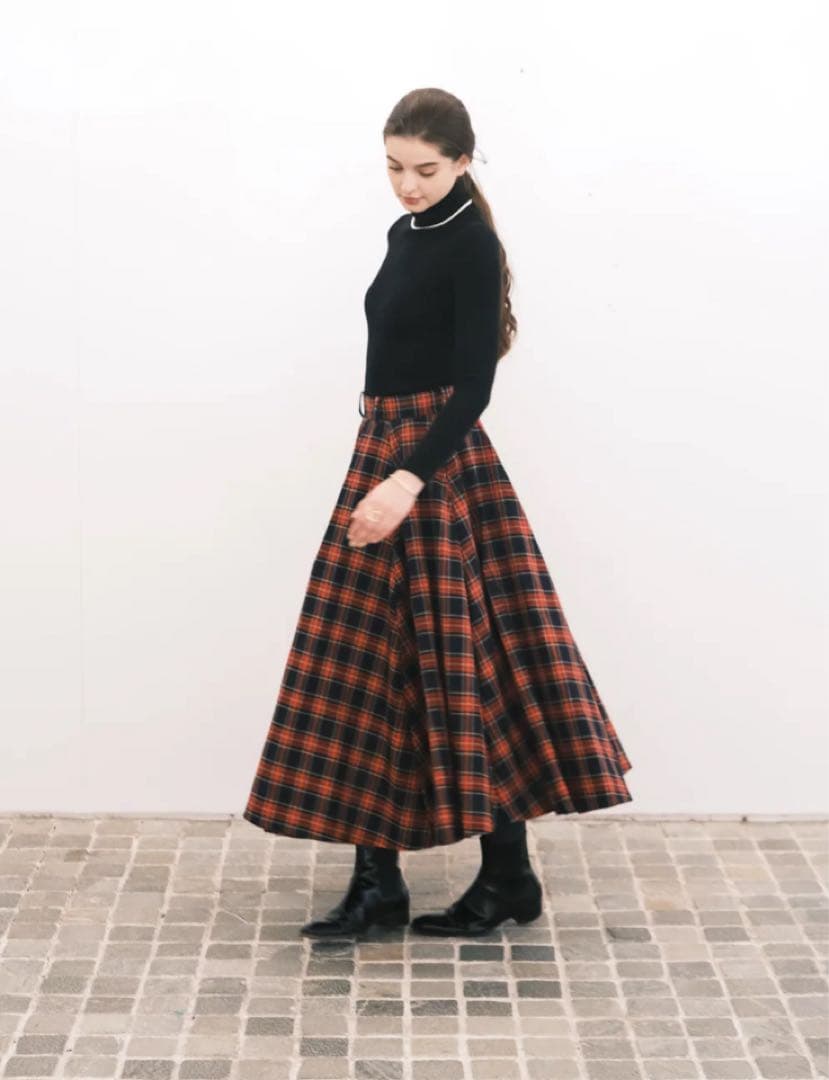 foufou ロイヤルタータンチェックフレアスカート サイズ1