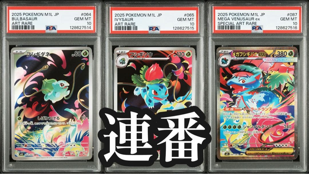 【PSA10】3連番　フシギダネAR フシギソウAR メガフシギバナex SAR