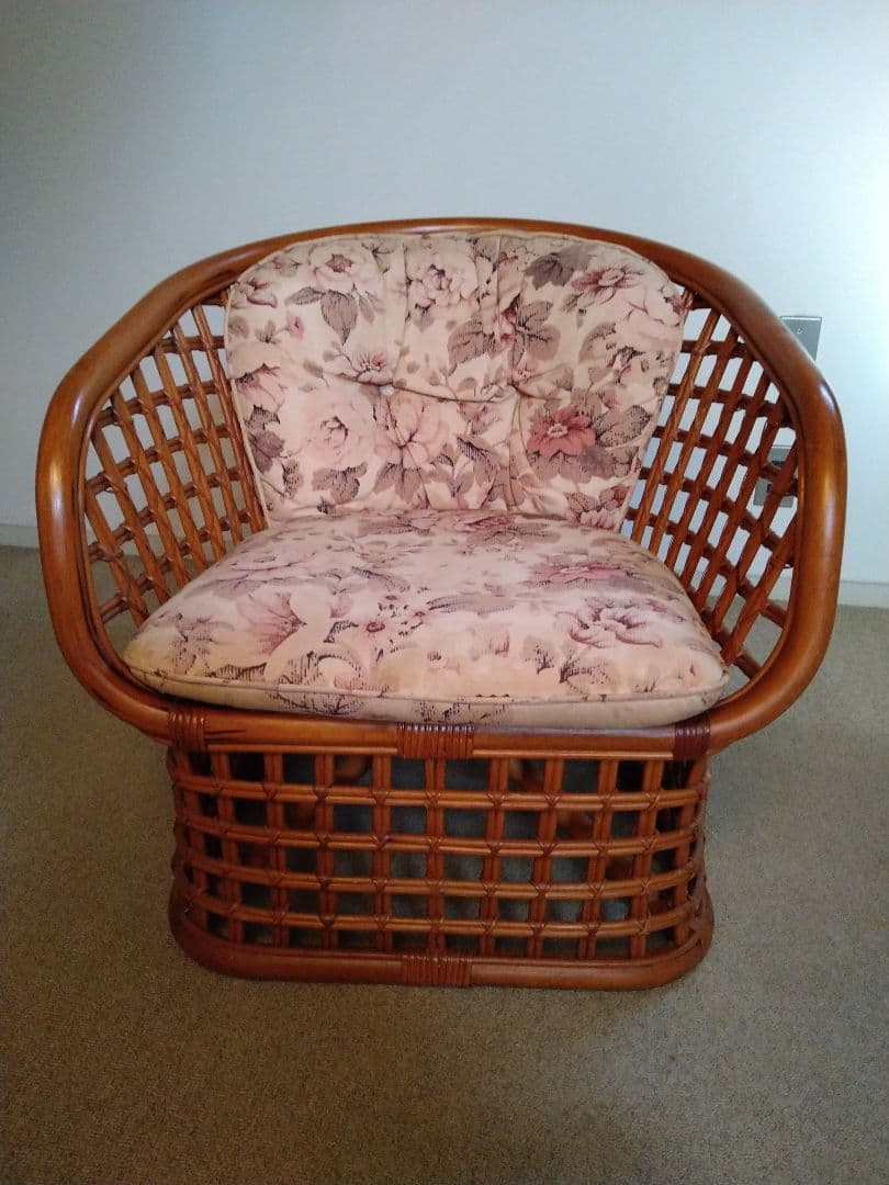 ラタンチェア 籐椅子 ビンテージ 昭和レトロ アンティーク