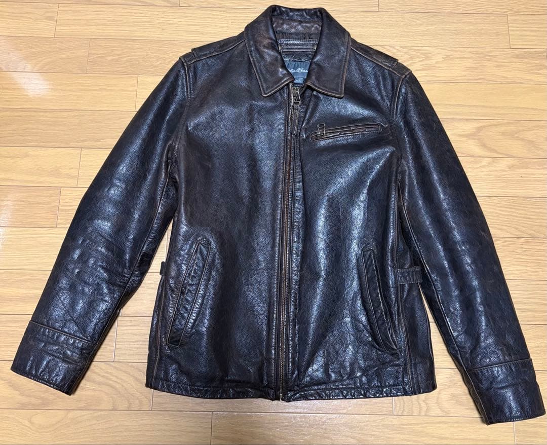00s Eddie Bauer レザージャケット シングル ダークブラウン