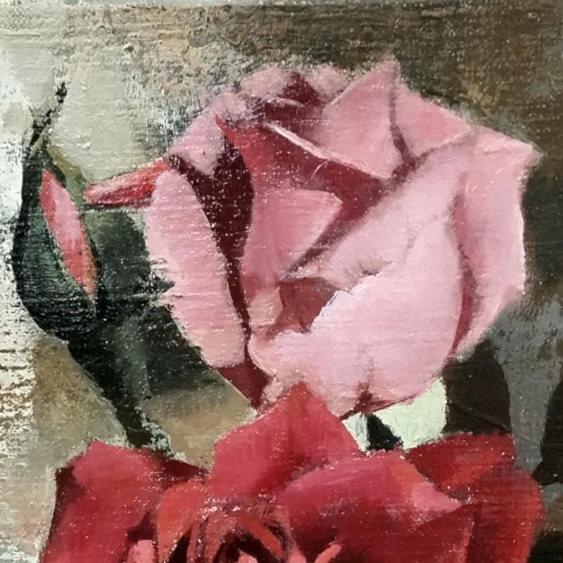 みっちゃん専用！☆ 森崎 幸 ☆「 薔 薇 」油絵 SM 独立美術会員