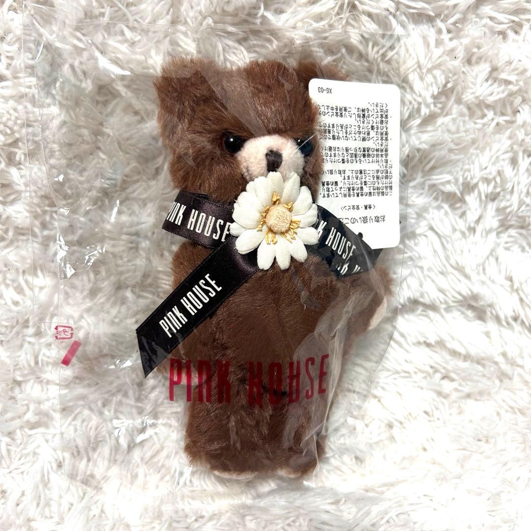 【未使用】PINK HOUSE くま　ぬいぐるみ 花付き　ブローチ