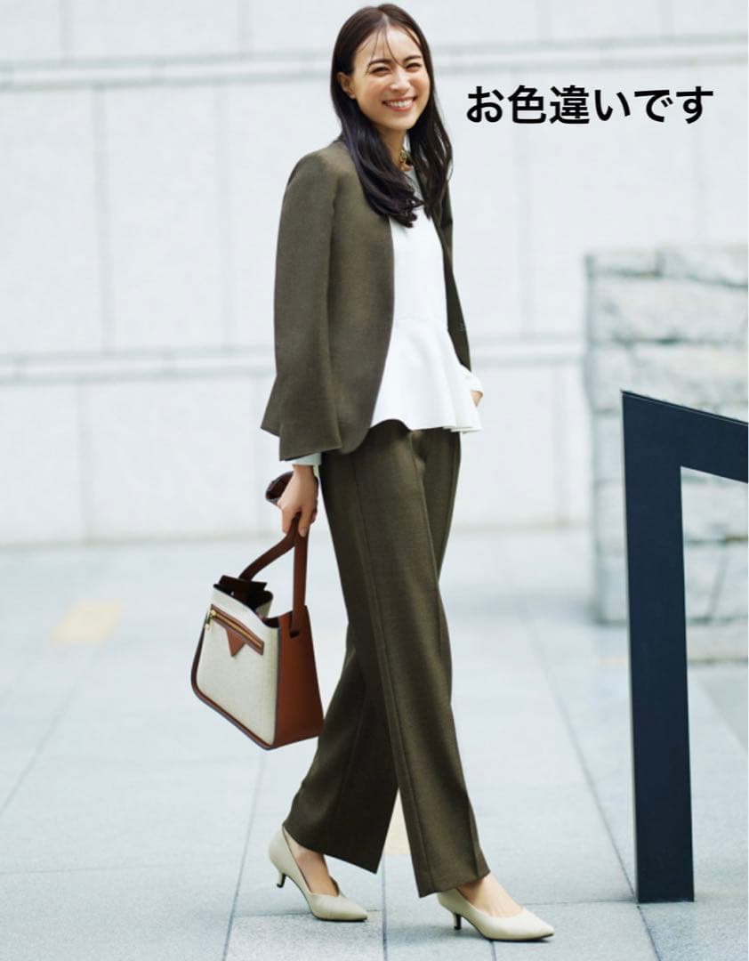 1度着用　PLST シャークツイードカラーレスジャケット＋パンツ