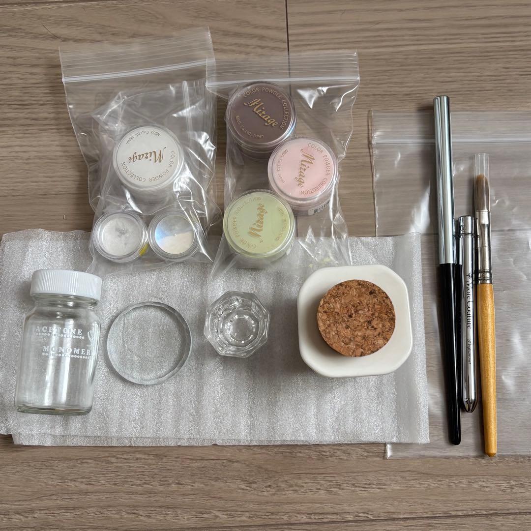 ネイル検定1級　More Couture スカルプチュアブラシ、アクリルパウダー