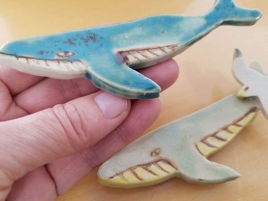 林大輔　九谷焼　現代作家　箸置き　オブジェ　鯨　カモメ