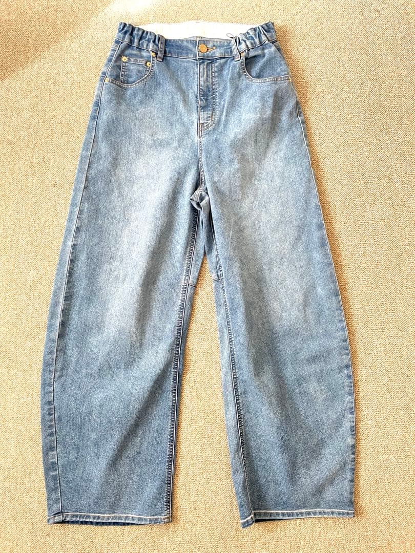 Anne Coquine ストレッチ カーヴィーパンツ ブルーMサイズ