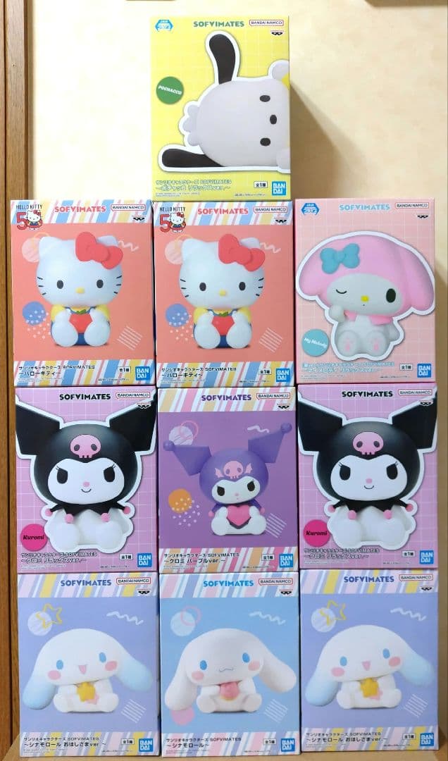 sofvimates　ハローキティ　クロミ　シナモロール等　フィギュア