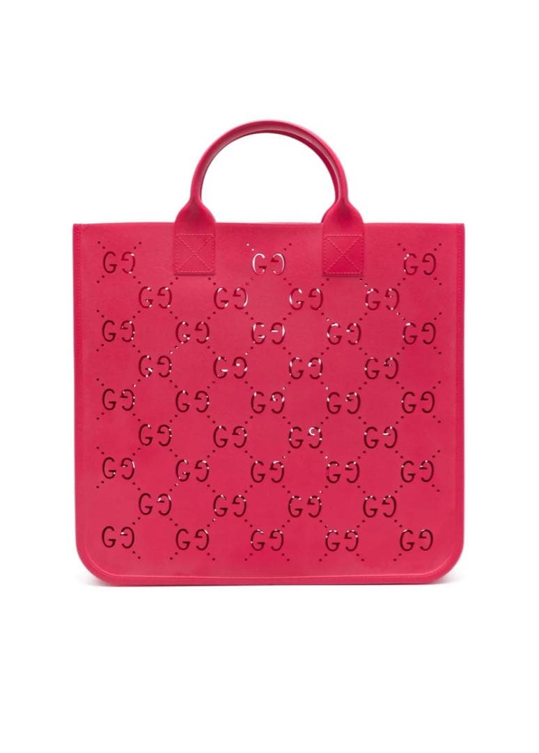 【新品】グッチ ラバートートバック ピンク色　GGロゴ ピンク トートバッグ GUCCI グッチ GG ラバー トートバッグ ピンク PINK 679365 5817 (GUCCI