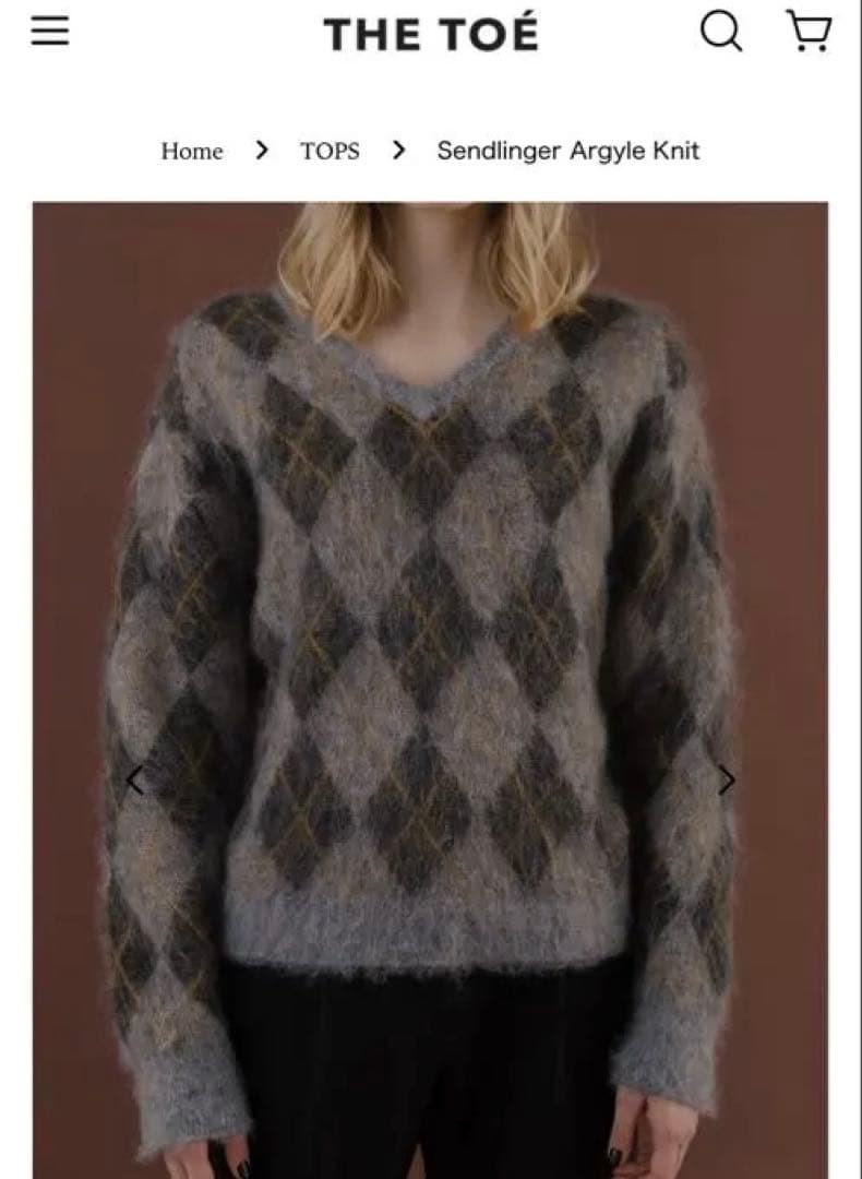 THE TOE Sendlinger Argyle Knitグレー系 Sendlinger Argyle Knit – THE TOÉ