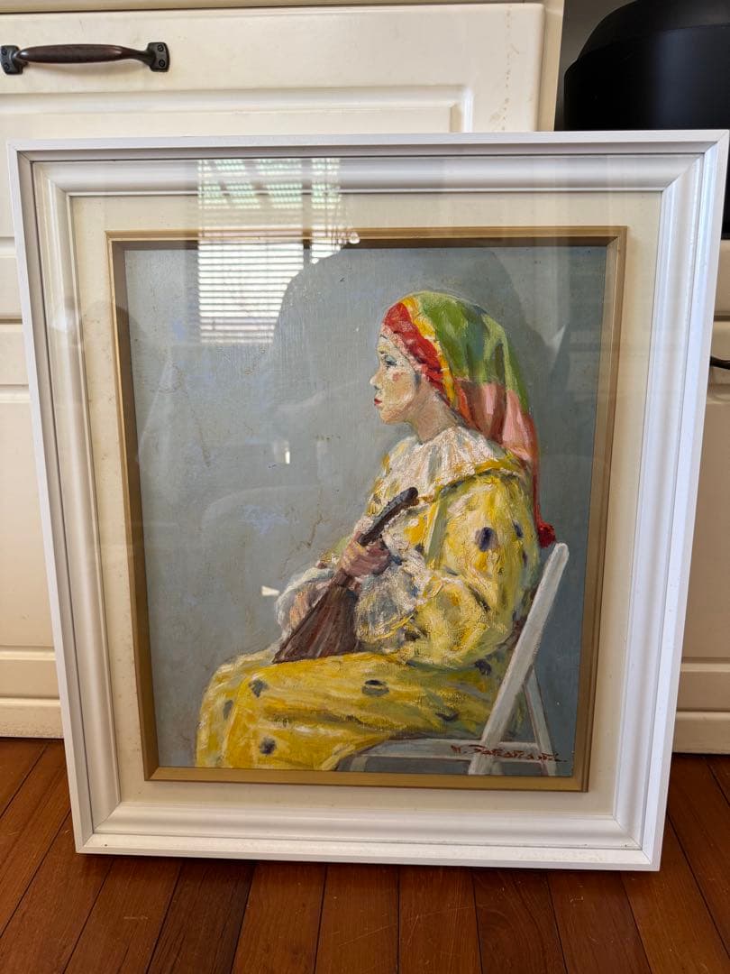 106.「チンドン服姿」髙橋一善 油絵