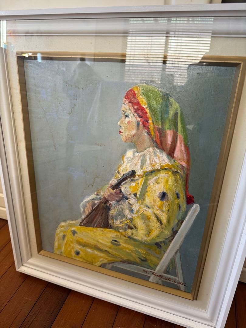 106.「チンドン服姿」髙橋一善 油絵