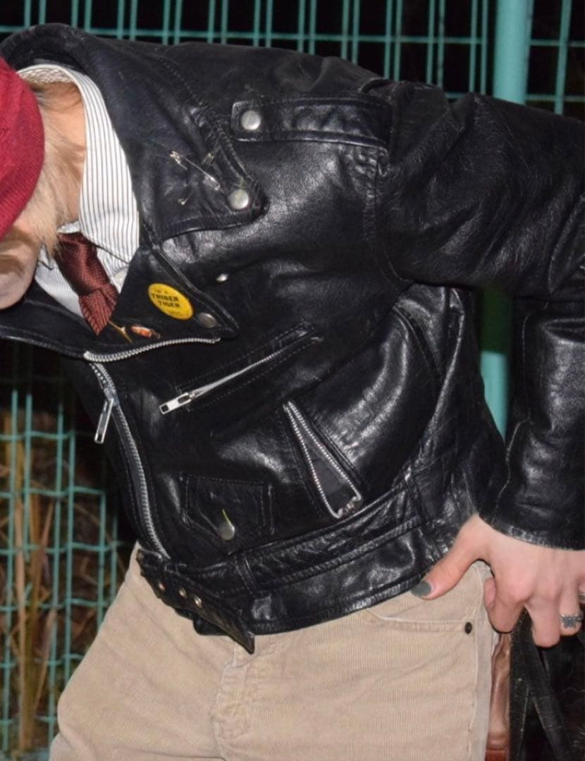 70s ライダース　ダブル　vintage 70s sears ダブルライダースジャケット レザージャケット lenzip 70