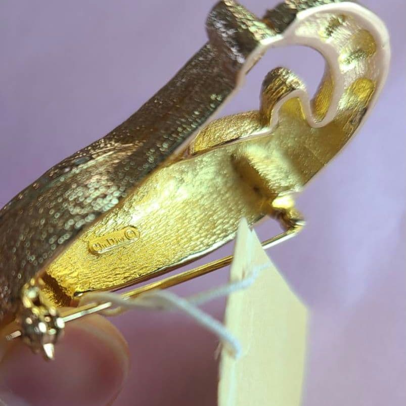 クリスチャン・ディオール ブローチ 猫 アンティーク ヴィンテージ 激