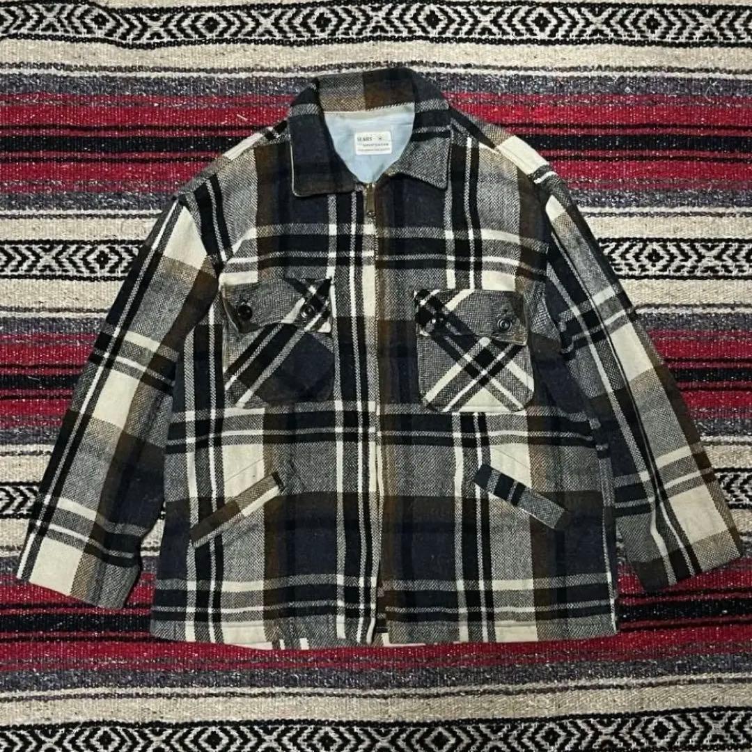 【sears】70s USA製TALONジップ CPOジャケット sears】70s USA製TALONジップ CPOジャケット - メルカリ