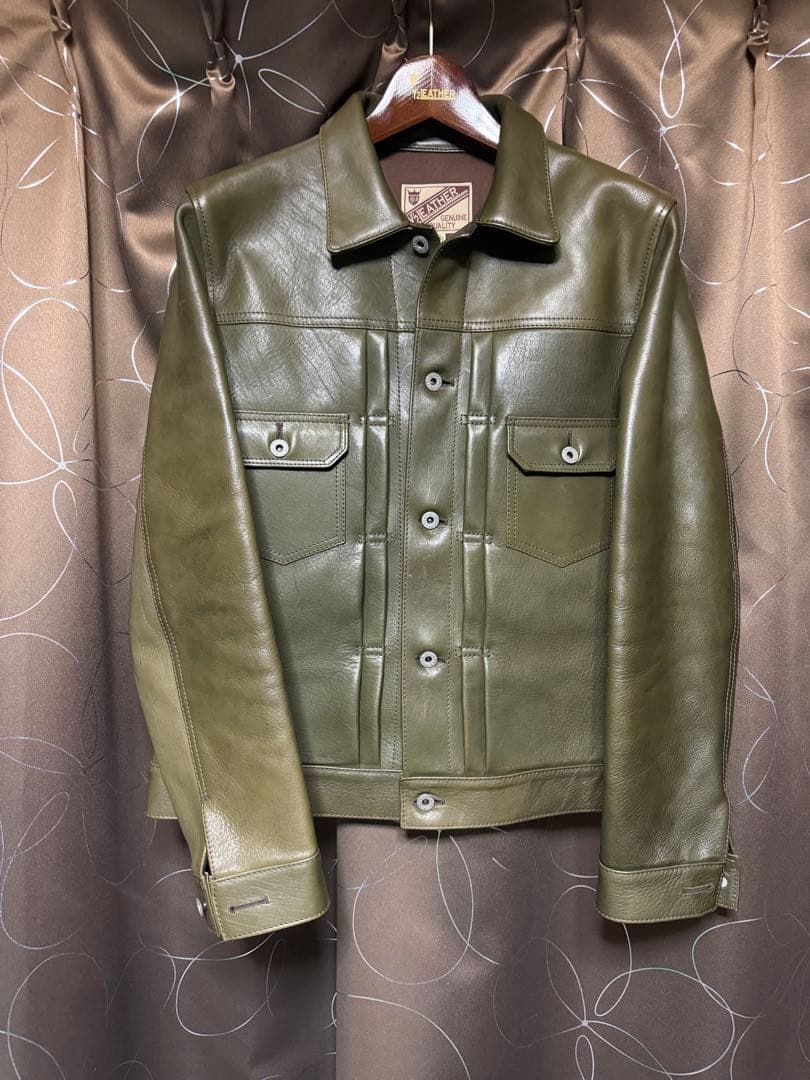 Y'2 LEATHER Gジャン2ndタイプ オリーブ サイズ40