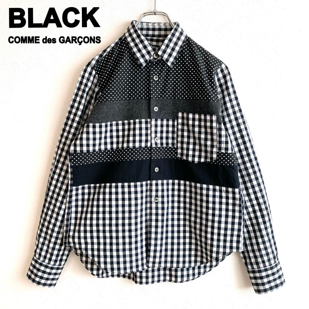 BLACK COMME des GARÇONS 長袖シャツ パッチワーク 切替