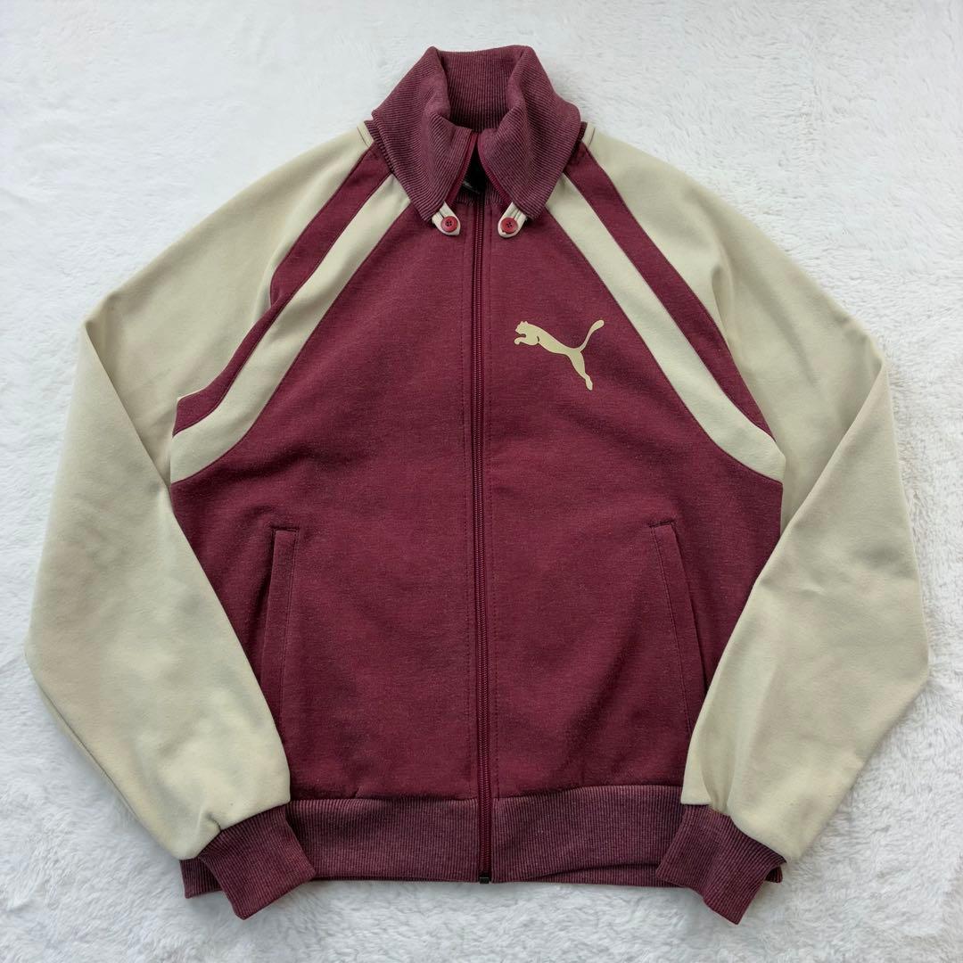 希少 90s puma プーマ トラックジャケット バーガンディ　ヴィンテージ