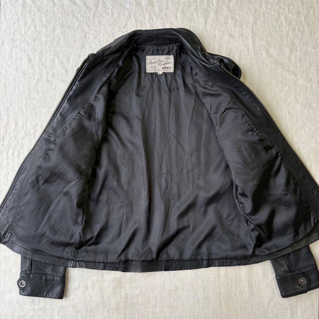 未使用 AVIREX ラムレザー シングルライダースジャケット 6161063
