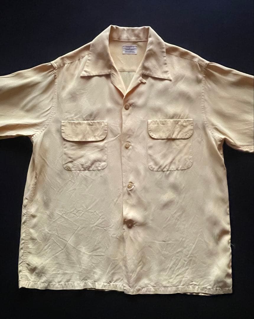 50's Towncraft Pennys レーヨンシャツ レモンイエロー