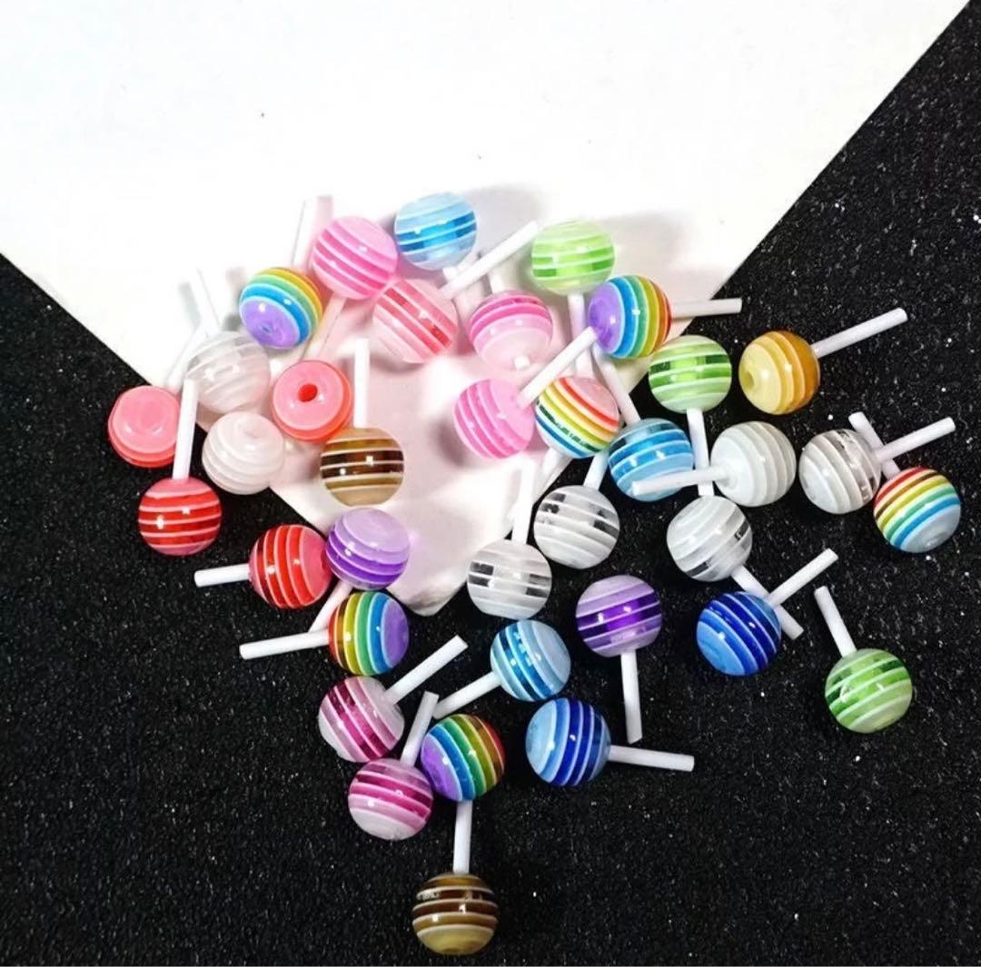 No.53 ネイル パーツ ロリポップ キャンディ 飴 カラフル MIX 10個
