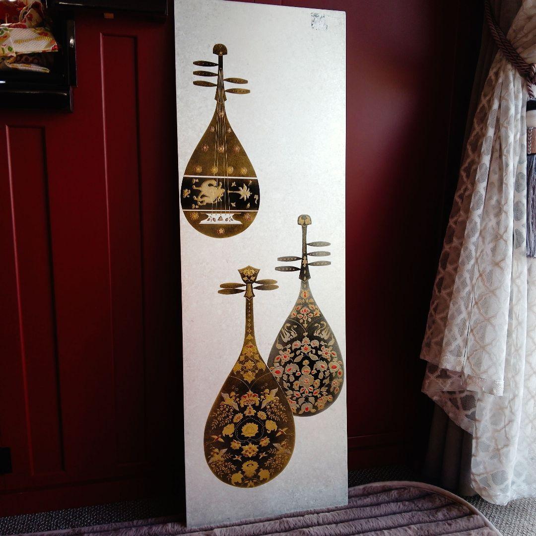 【希少】薩摩琵琶　筑前琵琶　高級　金細工　銀細工　伝統　日本　文化　楽器　壁掛け Yahoo!オークション -「薩摩琵琶」(琵琶) (和楽器)の落札相場・落札価格