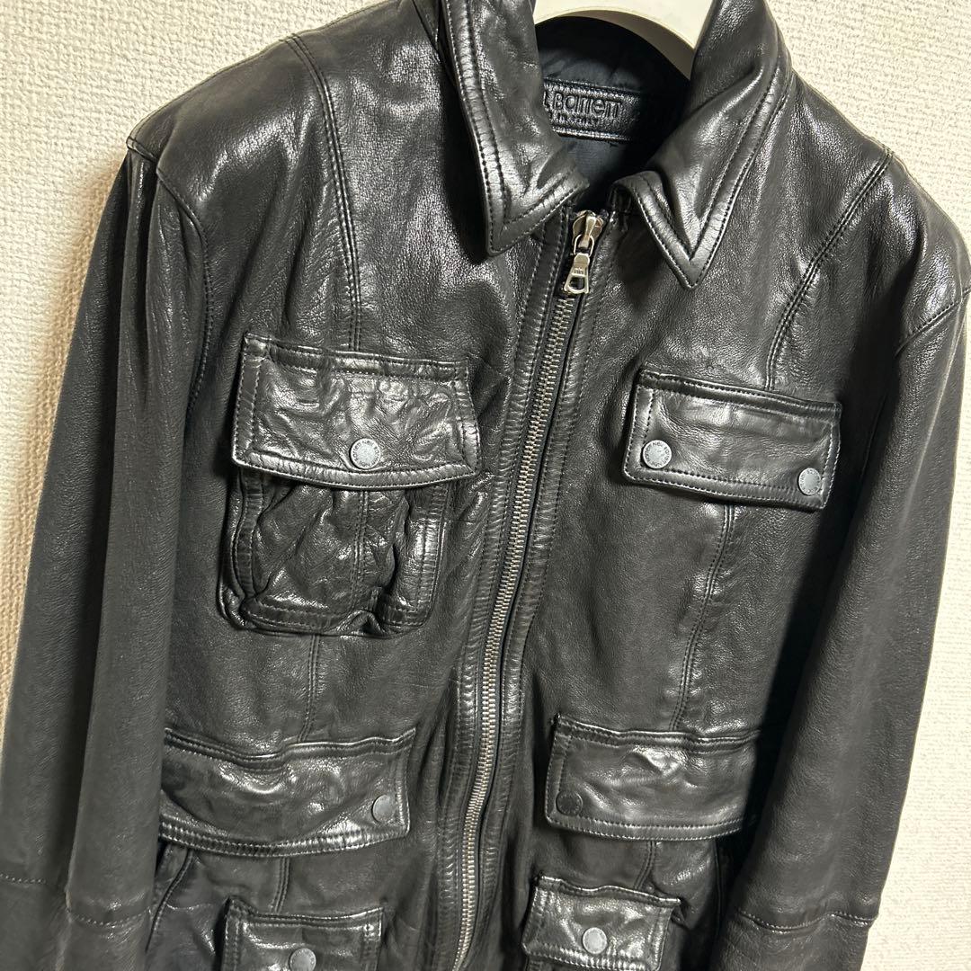 NEIL BARRETT ブラックレザージャケット XXS