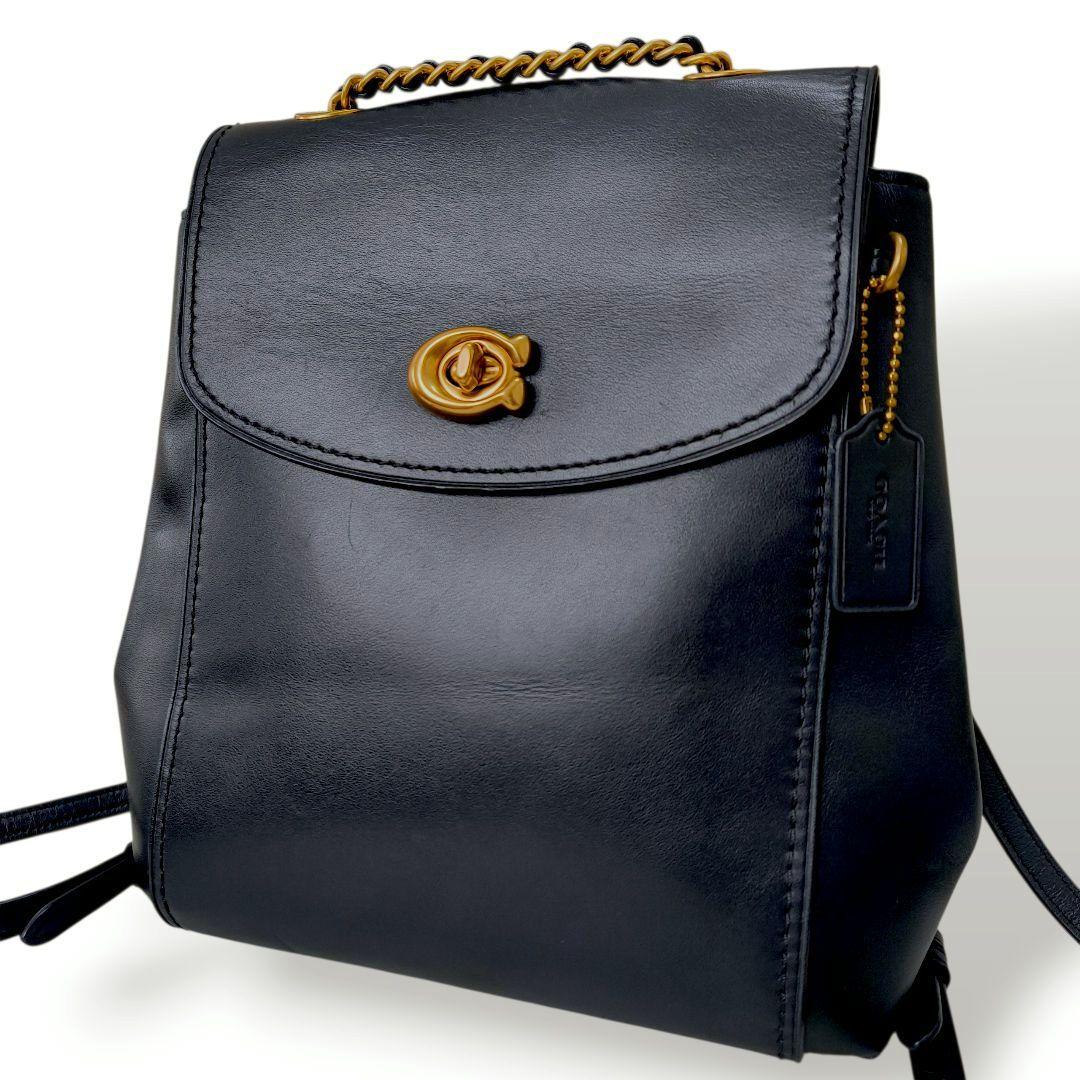 希少✨ コーチ リュック パーカー レザー ターンロック チェーン ブラック COACH（コーチ） 新作セールコーチ バッグ 2025秋冬新作 CCC52
