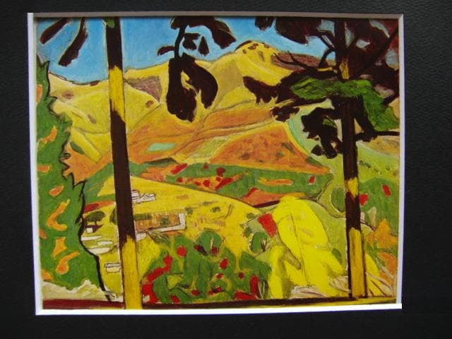 安井曽太郎、【秋の城山】、年代物・希少な画集画、新品高級額 額装付