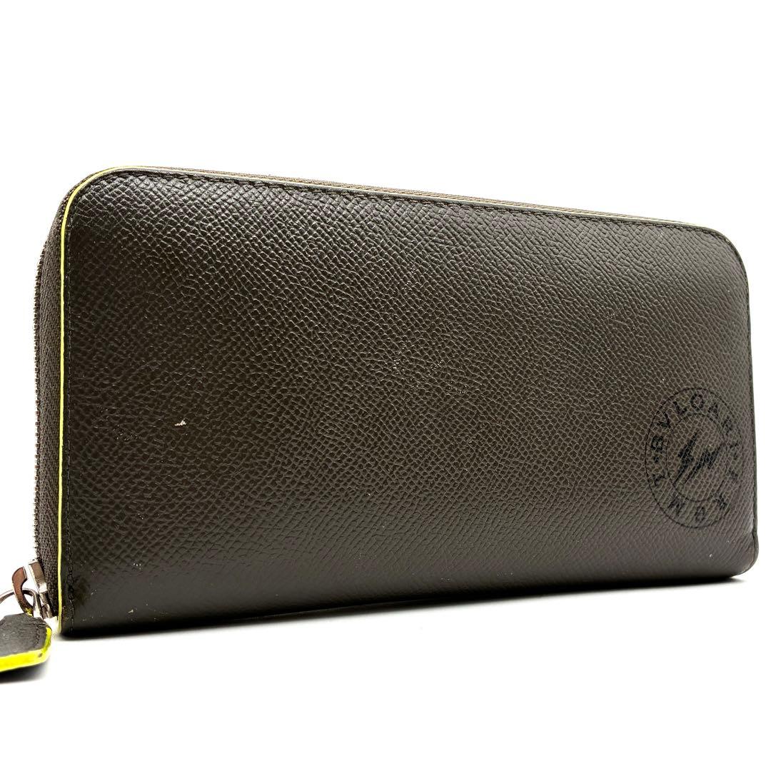 美品 ブルガリ 長財布 藤原ヒロシコラボ フラグメント 長財布 レザー グレー 藤原ヒロシとコラボ第2弾【ブルガリ（BVLGARI） × フラグメント（FRGMT