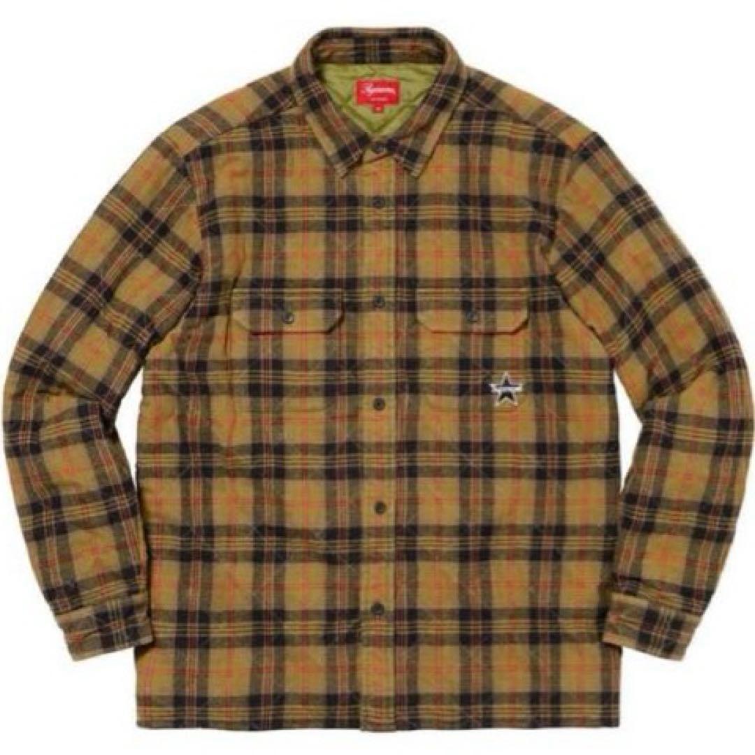 supreme quilted plaid flannel shirt サイズM